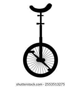 Unicycle Silhouette Icon for Circus and Extreme Sports