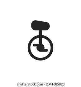 Unicycle Silhouette Icon On White Background