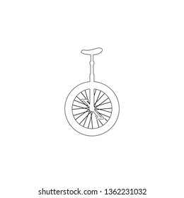Unicycle. simple flat vector icon illustration. outline line symbol - editable stroke