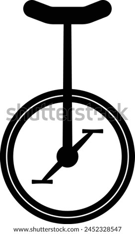 Unicycle single icon, vector, transparent background