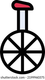 unicycle Vector illustration on a transparent background.Premium quality symmbols.Stroke vector icons for concept and graphic design.
