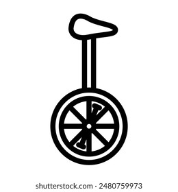 Unicycle Vector Line Icon Design