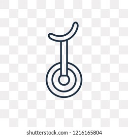 Unicycle vector outline icon isolated on transparent background, high quality linear Unicycle transparency concept can be used web and mobile