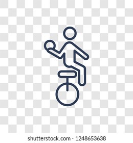 unicycling handball icon. Trendy linear unicycling handball logo concept on transparent background from Sport collection