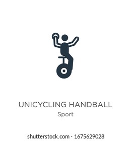 Unicycling handball icon vector. Trendy flat unicycling handball icon from sport collection isolated on white background. Vector illustration can be used for web and mobile graphic design, logo, eps10