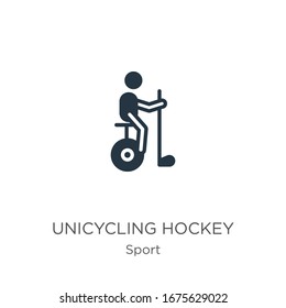 Unicycling hockey icon vector. Trendy flat unicycling hockey icon from sport collection isolated on white background. Vector illustration can be used for web and mobile graphic design, logo, eps10