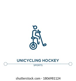 unicycling hockey outline vector icon. simple element illustration. unicycling hockey outline icon from sport concept. can be used for web and mobile
