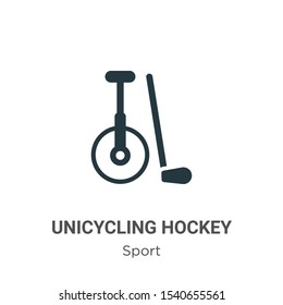 Unicycling hockey vector icon on white background. Flat vector unicycling hockey icon symbol sign from modern sport collection for mobile concept and web apps design.