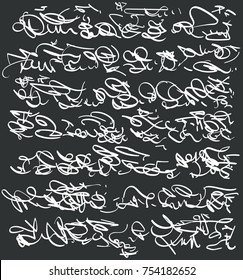 Unidentified Abstract Handwriting Pseudo Arabic Scribble