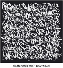 Unidentified Abstract Handwriting Scribble. Multicolored Doodle