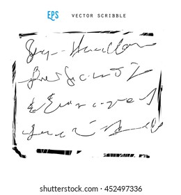 Unidentified abstract handwriting scribble vector. More in my portfolio