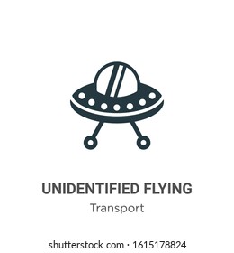 Unidentified flying glyph icon vector on white background. Flat vector unidentified flying icon symbol sign from modern transport collection for mobile concept and web apps design.