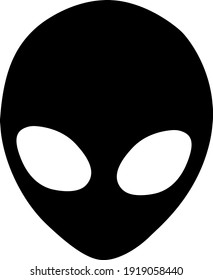 Unidentified flying object. Alien. Minimalistic silhouette vector illustration. Black and white. White background. Art drawing.