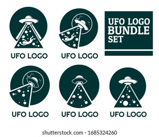 Unidentified flying object alien space creature logo icon design vector illustration 