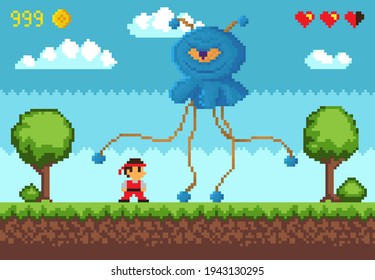 El objeto volador no identificado va para el hombre. Alienígena ataca a personaje masculino con salud incompleta
