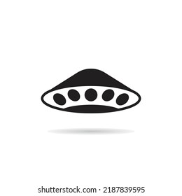 unidentified flying object icon on white background