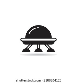 unidentified flying object icon on white background
