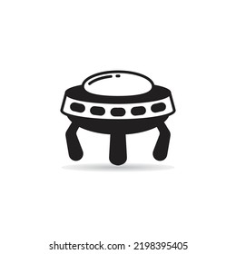 unidentified flying object icon on white background