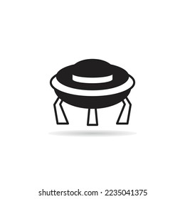 unidentified flying object icon on white background