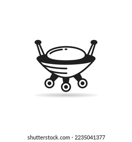 unidentified flying object icon on white background