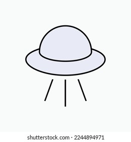 Unidentified Flying Object, Icon UFO. Stranger,  Alien Symbol.