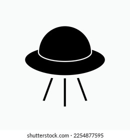 Unidentified Flying Object, Icon UFO. Stranger,  Alien Symbol.