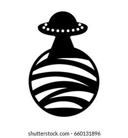 unidentified flying object on planet icon
