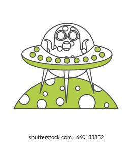 unidentified flying object on planet icon