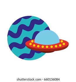 unidentified flying object on planet icon