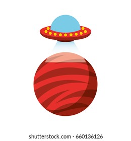 unidentified flying object on planet icon