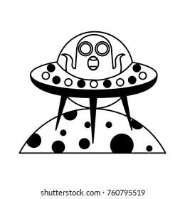 unidentified flying object on planet icon