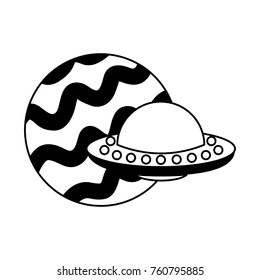 unidentified flying object on planet icon