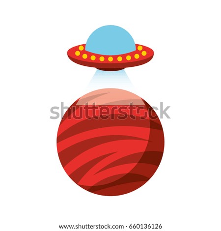 unidentified flying object on planet icon