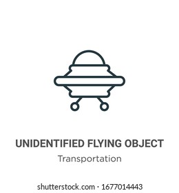 Unidentified flying object outline vector icon. Thin line black unidentified flying object icon, flat vector simple element illustration from editable transportation concept isolated stroke on white 