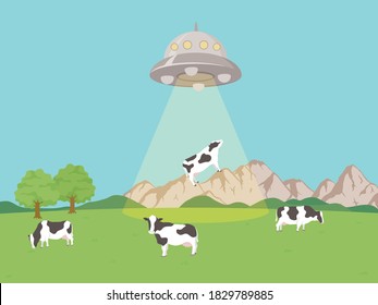 An unidentified flying object that kidnaps ranch cows.