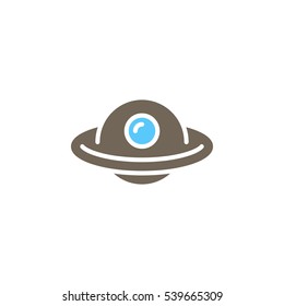 Unidentified flying object, UFO icon vector, filled flat sign, solid colorful pictogram isolated on white. Symbol, logo illustration