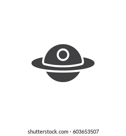 Unidentified flying object, or UFO icon vector, filled flat sign, solid pictogram isolated on white. Alien space ship symbol, logo illustration. Pixel perfect