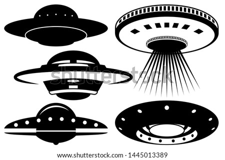 Unidentified flying object / UFO Vector Illustration Silhouette