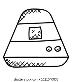 
Unidentified flying object vector doodle. UFO 
