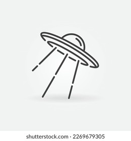 Unidentified Flying Object vector UFO Extraterrestrial Spacecraft concept line icon or symbol