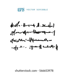 Unidentified meanless abstract handwriting scribble text art drawing.