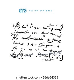 Unidentified meanless abstract handwriting scribble text art drawing.