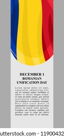 Unification Day of Romania Vector Illustration. Suitable for greeting card, poster and banner. 