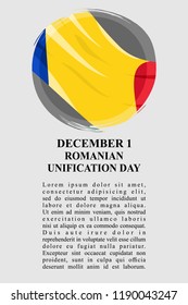 Unification Day of Romania Vector Illustration. Suitable for greeting card, poster and banner. 