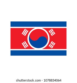 Unification Korea flag vector. Concept of Korea Flag.