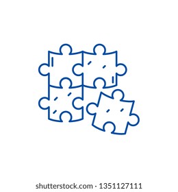 Unification line icon concept. Unification flat  vector symbol, sign, outline illustration.