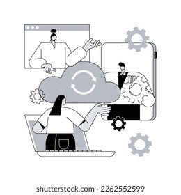 Unified communication abstract concept vector illustration. Enterprise communications platform, consistent unified user interface, framework for real-time audio video integration abstract metaphor.