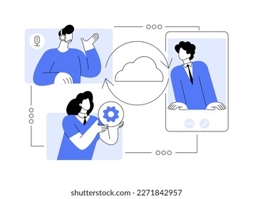 Unified communication abstract concept vector illustration. Enterprise communications platform, consistent unified user interface, framework for real-time audio video integration abstract metaphor.