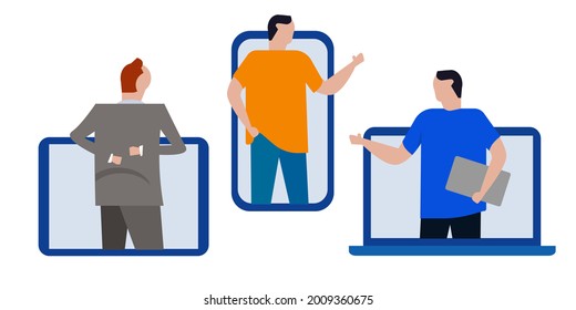 unified communication team remote working video conferencing distance learning collaboration through device gadget talk