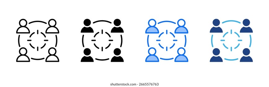 Unified Objectives icon set multiple style collection